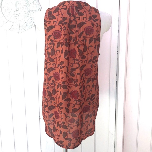 Let It Be top sleeveless shell floral & vine print blouse size large - Picture 6 of 11